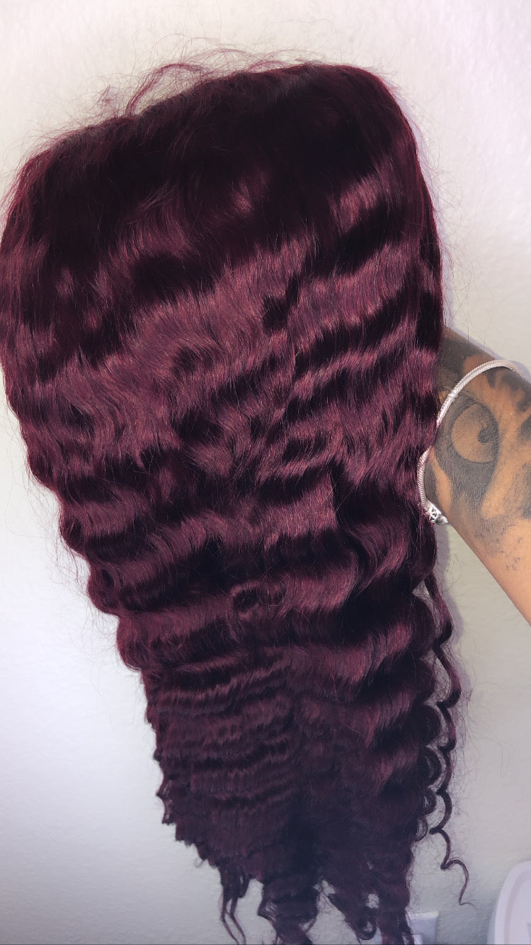 20” 5x5 99J HD Deep Wave Lace Closure Wig