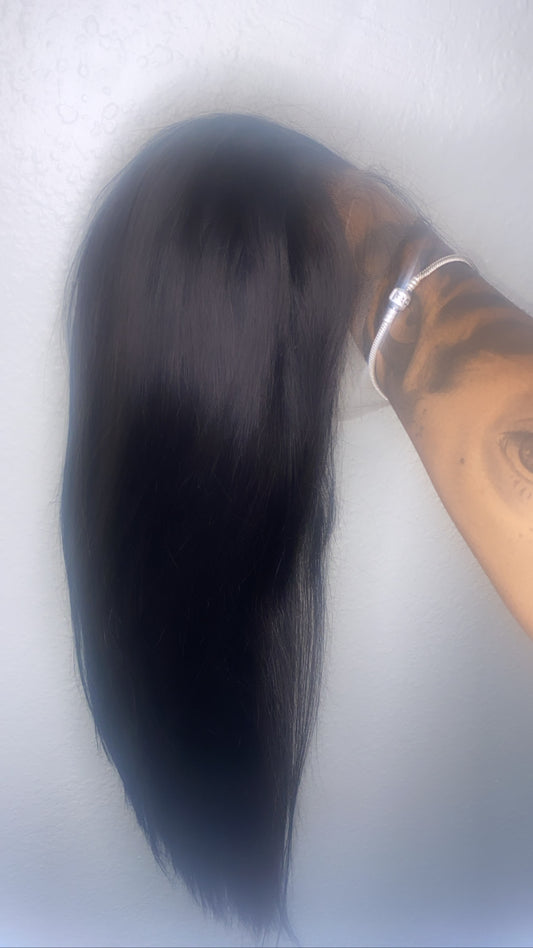 13x4 16” HD Black Straight Lace Frontal Wig